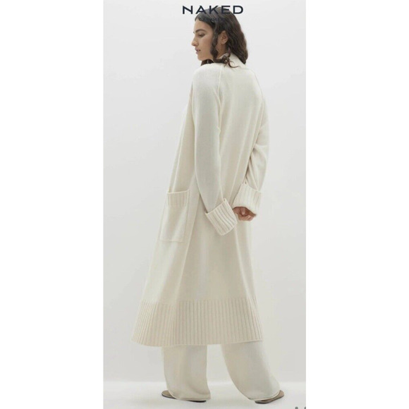 Naked Cashmere Tilyn Ecru Cream Longline Duster Cardigan Pockets Thick Cashmere - Picture 5 of 13